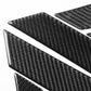 Rear side panel protector stickers set, black carbon-fiber textured strips in a package