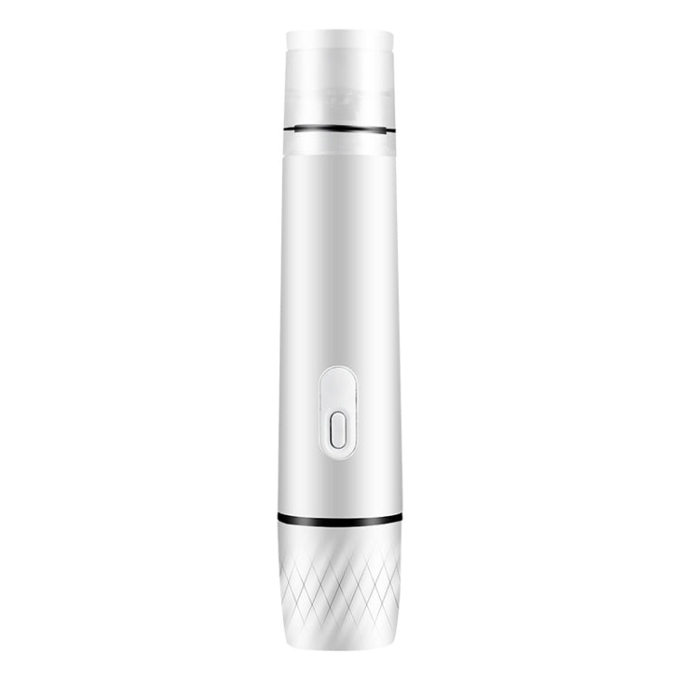 White handheld vacuum sealer machine, cylindrical body with control button