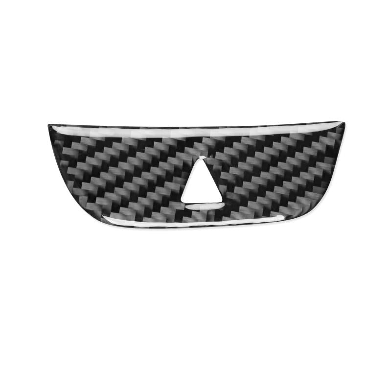 Warning light sticker with black carbon-fiber pattern and centered hazard triangle icon