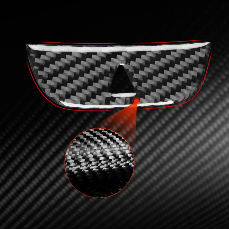 Red-edged black carbon-fiber warning light sticker with hazard triangle icon and inset detail