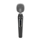 Black electric bath brush with silicone vibration back scrub head and long handle