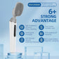 White long-handled electric bath brush with textured silicone vibration head
