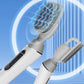 White electric bath brush with silicone vibration head and second grooming attachment