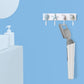 Long-handled electric bath brush with white silicone vibration head for shower and spa cleaning