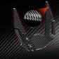 Front fender protective sticker set with black carbon fiber pattern and red outline accents