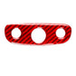 Red carbon-fiber headlight switch sticker with three round cutouts