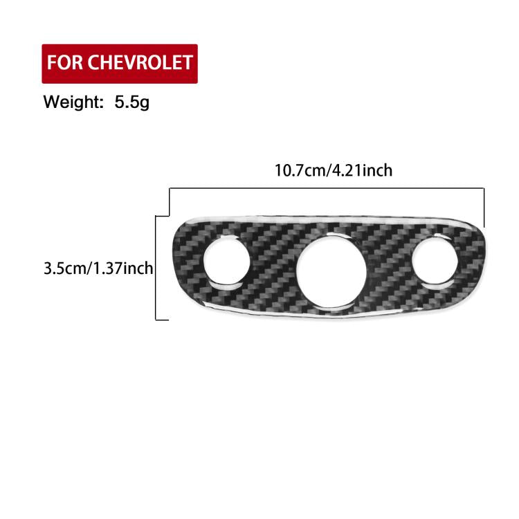 Black carbon-fiber headlight switch sticker with three round cutouts