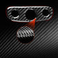 Black carbon-fiber headlight switch sticker with three round cutouts