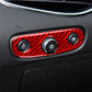 Red carbon-fiber headlight switch sticker with three switch-knob openings