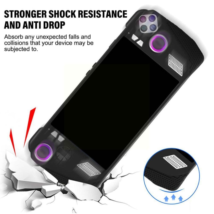 Black silicone protective case with shock-resistant corner protection for handheld game console