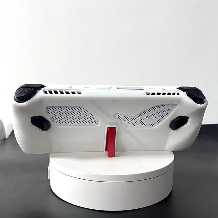 White silicone protective case for handheld game console with side vent openings