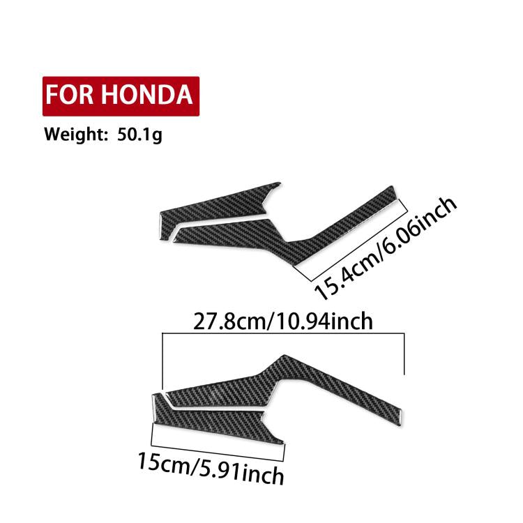 Black carbon-fiber style rear footrest lower protector set, shaped protective plates