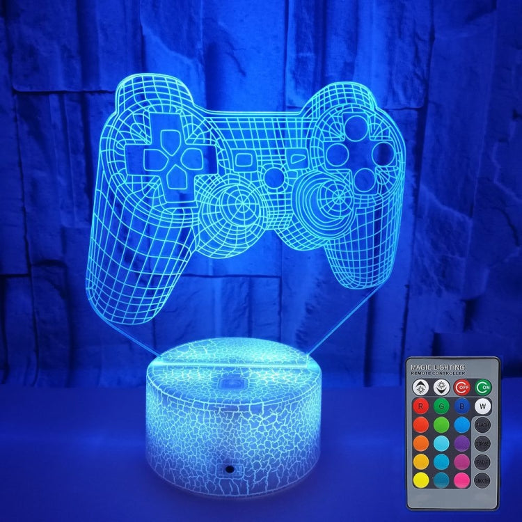 Glowing blue controller LED light with textured base and color remote control