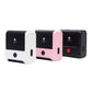 Handheld thermal label printers in black, white, and pink side by side