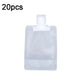 Clear refillable squeeze pouch with flip-top cap, flexible travel bottle
