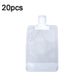 Clear refillable squeeze pouch with flip-top cap, flexible travel bottle