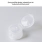 Refillable squeeze pouch with flip-top cap closed, dust-resistant design