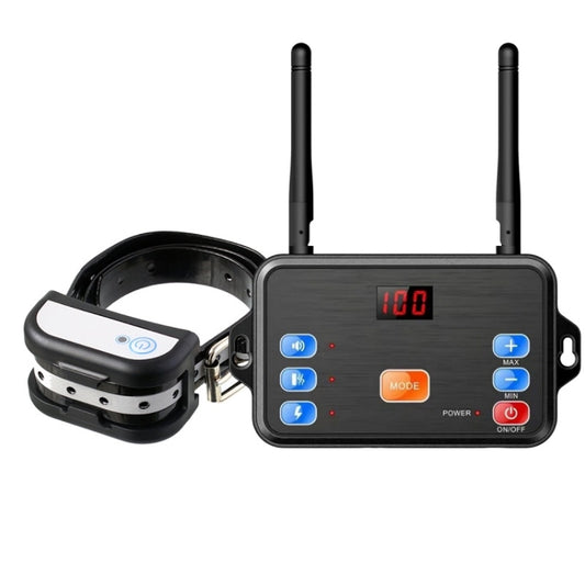 Wireless bark control transmitter with collar receiver, black with two antennas