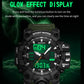 Green sport watch with glow-effect digital time display