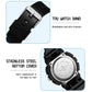 TPU watch band with clasp and stainless steel bottom cover for durable water resistance.