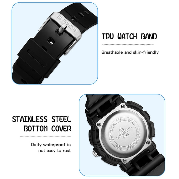 TPU watch band with clasp and stainless steel bottom cover for durable water resistance.