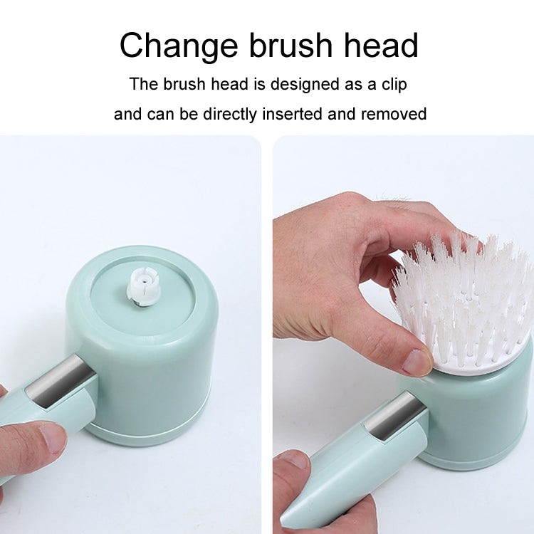 Light blue electric cleaning brush with clip brush head and detachable bristle head
