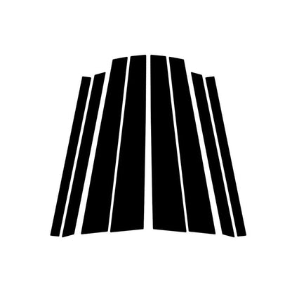 Set of 8 black vertical decorative window pillar stripe stickers