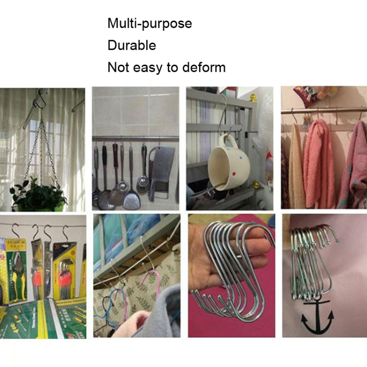 Stainless steel S-hooks for multi-purpose hanging on rails