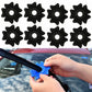Black universal wiper protective covers set, flower-shaped covers with center holes