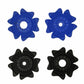 Universal wiper protective covers, blue and black flower-shaped set with center holes
