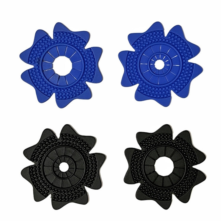 Universal wiper protective covers, blue and black flower-shaped set with center holes