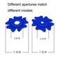 Universal wiper protective covers showing two aperture sizes, blue models diagram