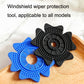 Universal wiper protective covers, blue and black flower-shaped pads with center holes