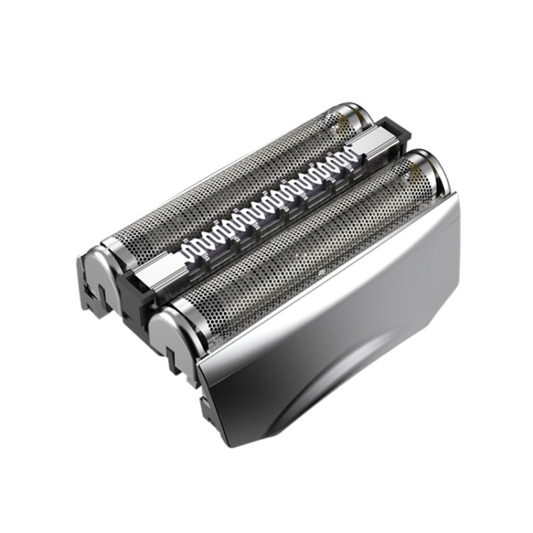 BRAUN electric shaver cutter head with dual silver foil mesh and center trimmer bar