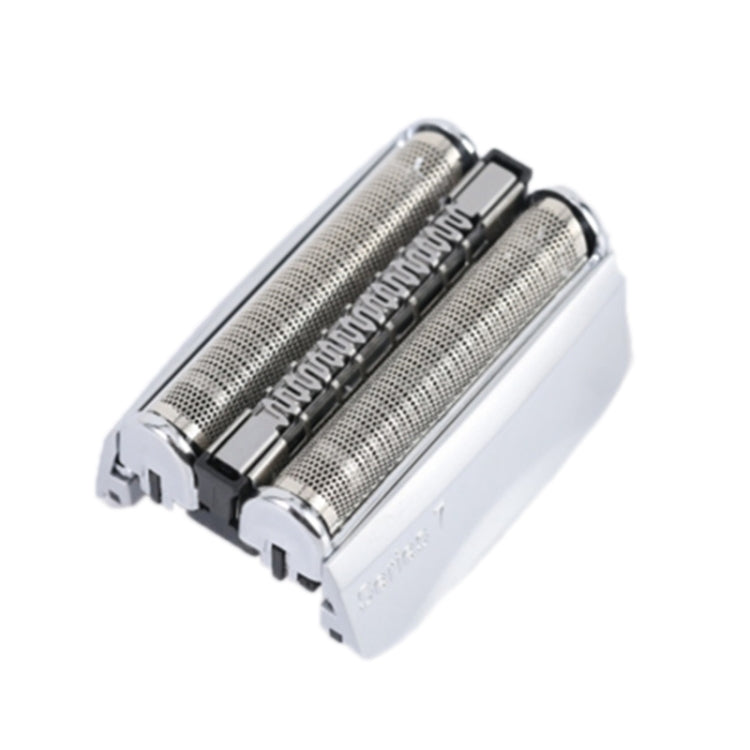 BRAUN electric shaver cutter head with perforated silver foil screens and black clip parts