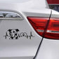 Pitbull heartbeat car decal sticker on car, black pitbull face and paw icon