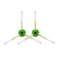 Pair of side brush assemblies with green hubs and cream arms for robot vacuum