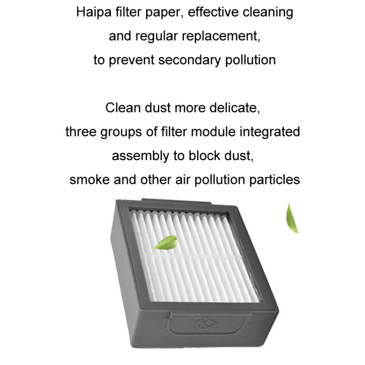 Square gray filter module with white pleated paper for robot vacuum