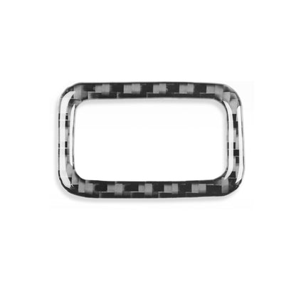 Black carbon-fiber patterned trunk button sticker bezel with rectangular frame