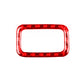 Red carbon-fiber patterned trunk button sticker bezel with rectangular frame