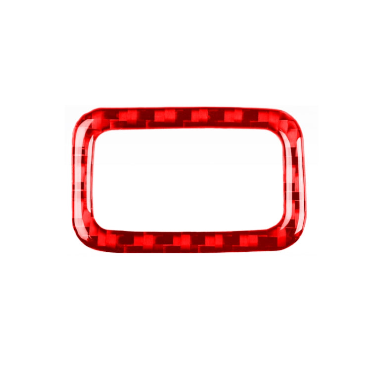 Red carbon-fiber patterned trunk button sticker bezel with rectangular frame