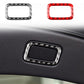 Trunk button sticker bezel set: black and red carbon-fiber rectangular frames
