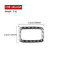 Rectangular trunk button sticker bezel, carbon-fiber look, measured size