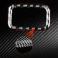Rectangular carbon-fiber trunk button sticker bezel with textured surround