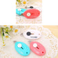 Assorted mini utility knives in blue, pink, and white with circular button tops.