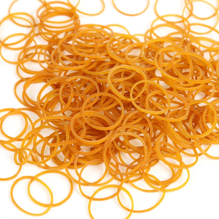 Close-up of yellow rubber band loops