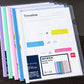 A4 transparent report cover insert showing a timeline page, multi-color set