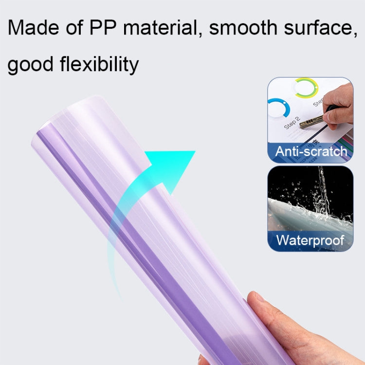 Purple transparent PP file cover insert, smooth surface with anti-scratch and waterproof icons