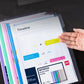 A4 transparent report cover insert with timeline page, hand holding the cover