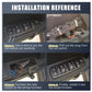 Power window switch installation guide graphic showing switch in door panel